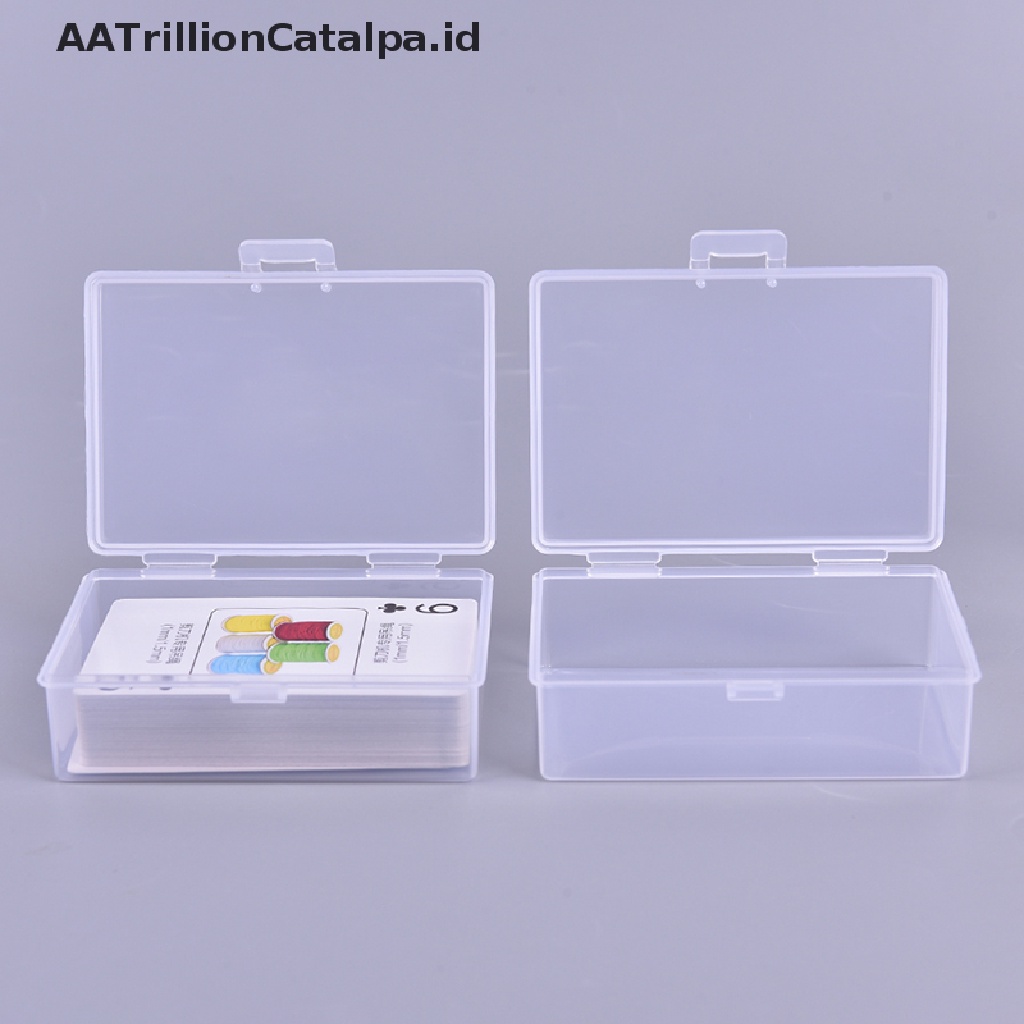 Aatrillioncatalpa 2pcs / set Kotak Penyimpanan Kartu Poker Bahan Plastik Transparan