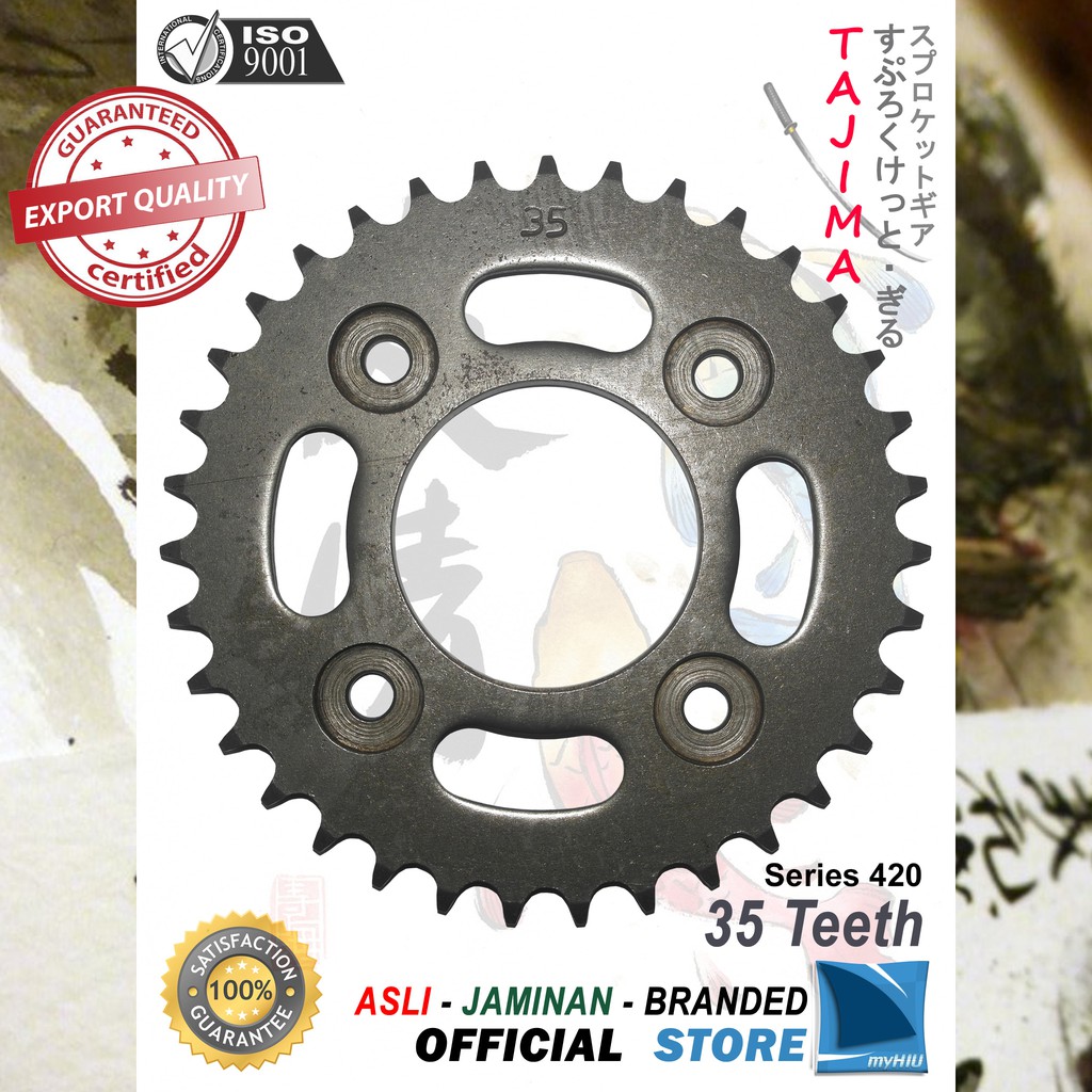 Gigi Tarik 30T ~ 45T HONDA Revo / Absolute / New / FI / Gir Belakang - Rear Sprocket Gear TAJIMA-420-35T