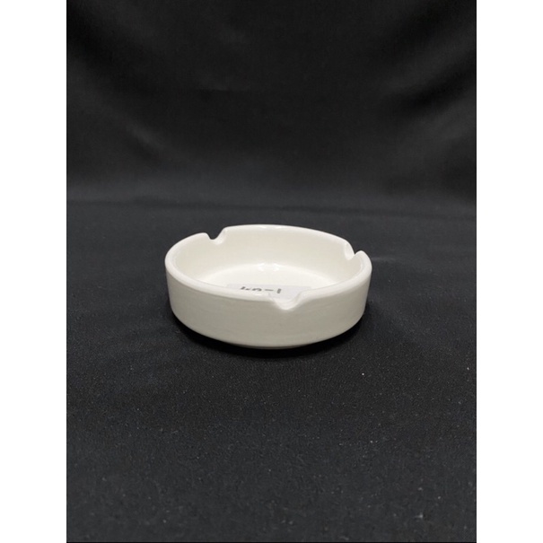 Asbak PREMIUM keramik putih diameter 10,5 cm polos putih