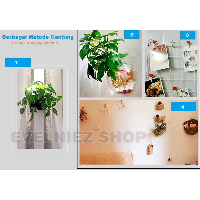 GH-225 Gantungan Tempel isi 1 pc/Gantungan Kait Serbaguna/Hook/Gantungan Tembok