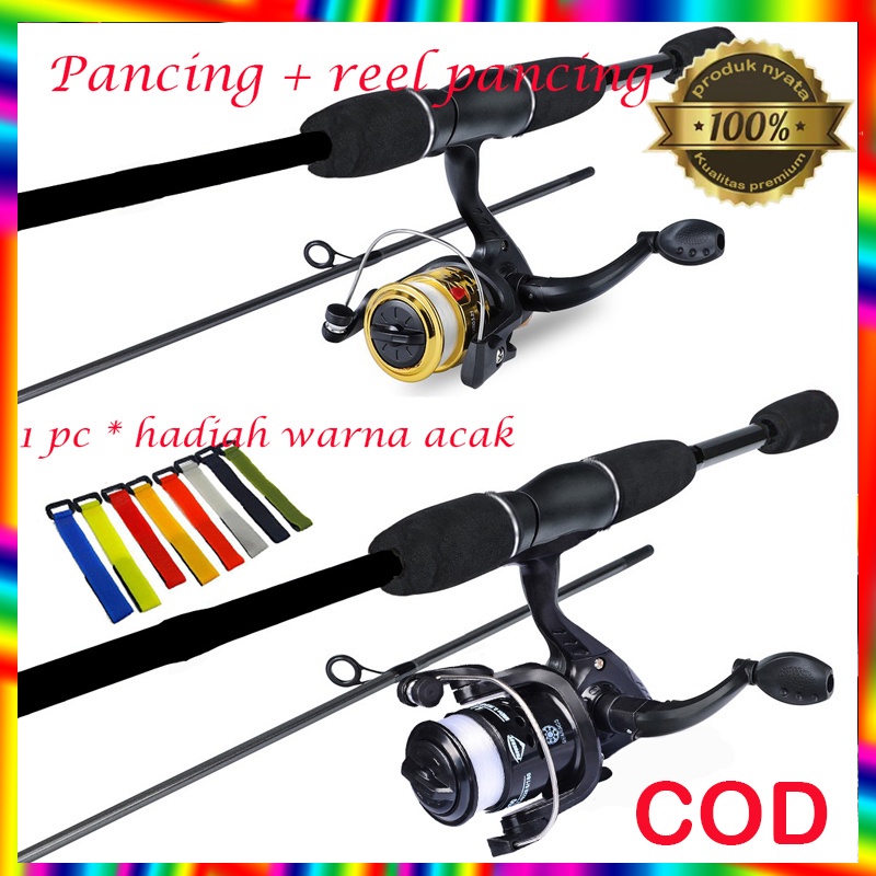 1.65M 1.8M 2.1M pancing serat kaca berputar pancing dan reel pancing memancing set untuk memancing fishing rod and fishing reel