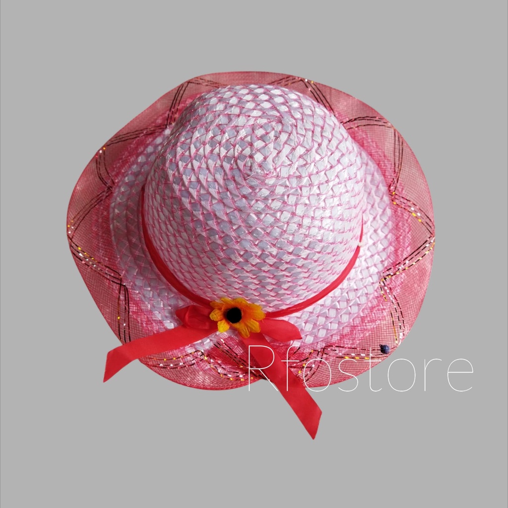 Topi Anak Bayi Pantai krincing-Merah