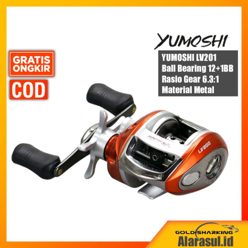 Reel Pancing YUMOSHI LV201 Reel Pancing 12+1 Ball Bearing - Tangan Kanan