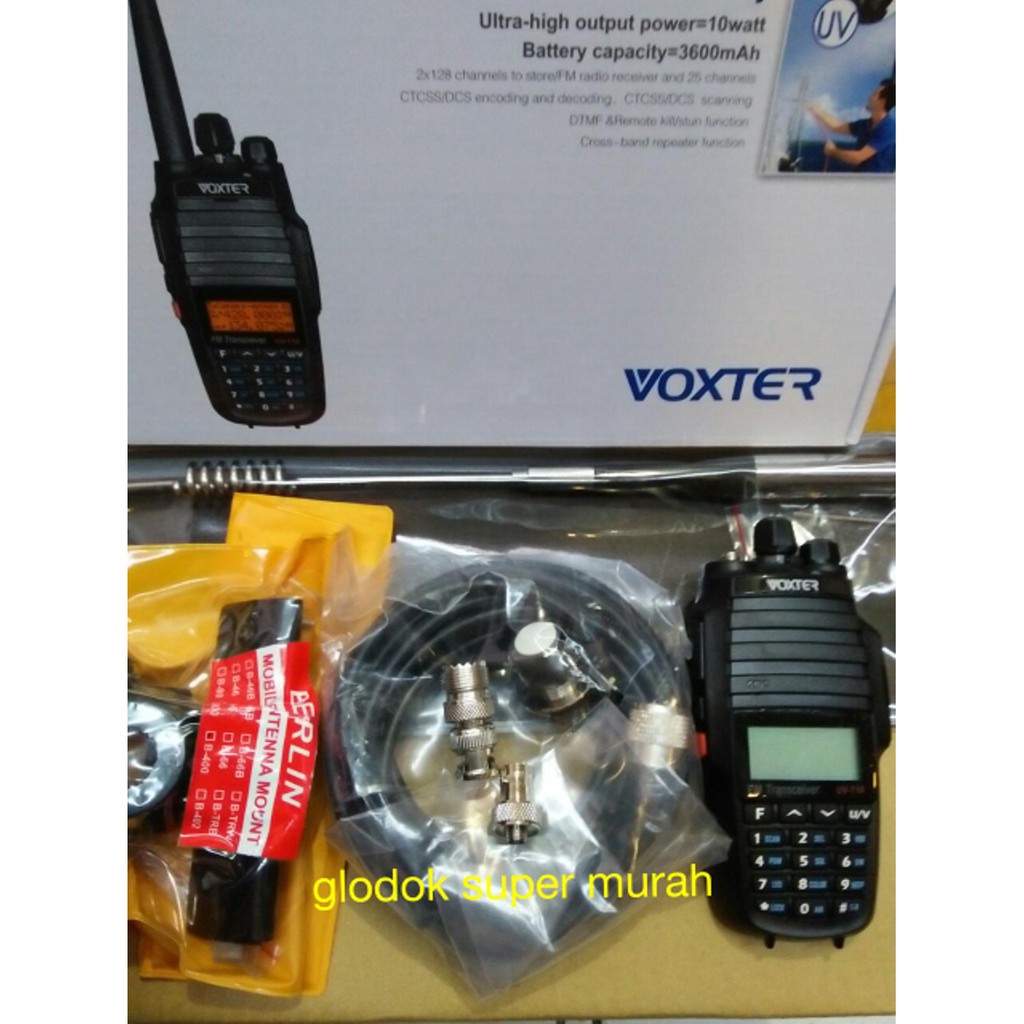 PAKET HT VOXTER T10 10WATT PLUS ANTENA DUALBAND SIAP PASANG Terbaik