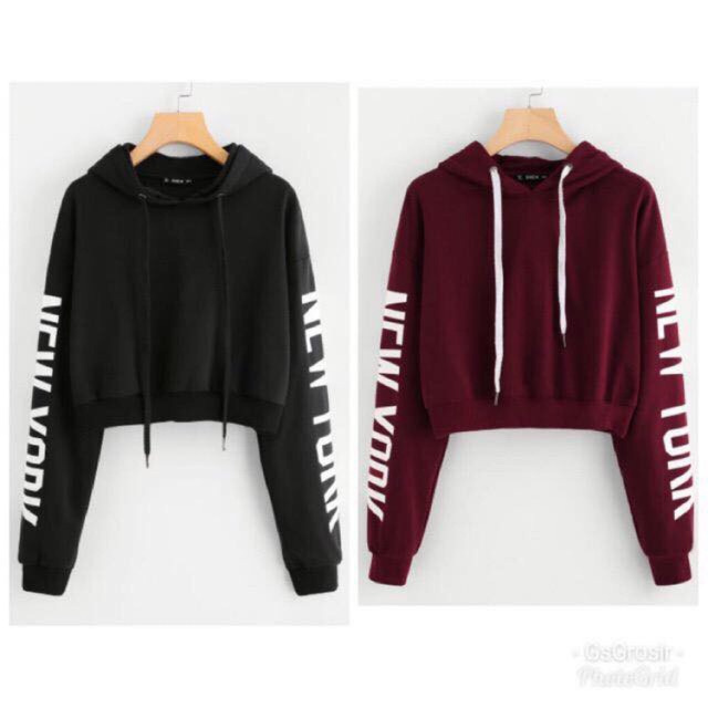 TaylorCloth SWEATER HOODIE CROP NEWYORK