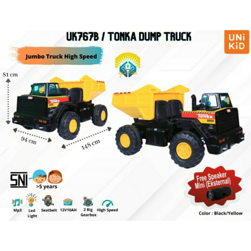 Mainan mobilan aki anak Dump Truck Tonka UK 767B