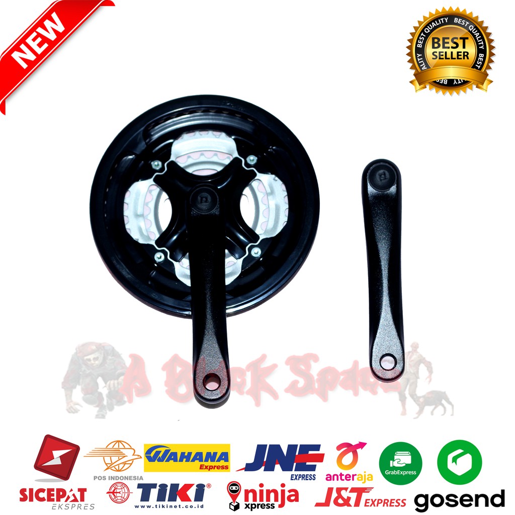 Gear Crank Sepeda 3 Susun Alloy 28-38-48T PROWHEEL Gir Chainwheel Sepeda Lipat, MTB