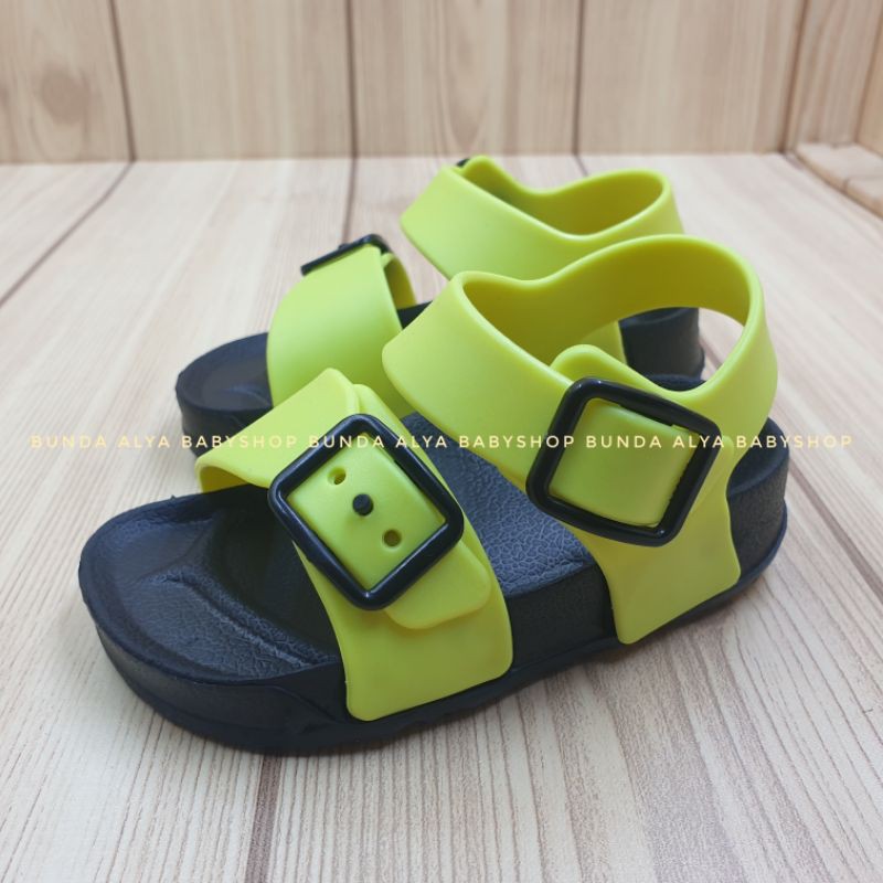 Sendal Anak Laki Laki Usia 3 4 5 Tahun KAret HIJAU - Sepatu Sandal Anak Cowok Karet Size 25 -28 Anti Licin