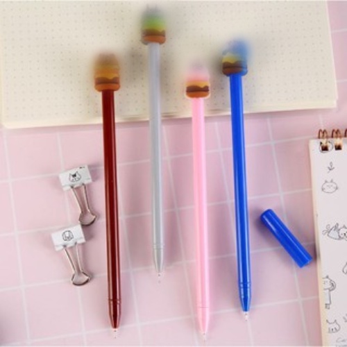 TJM PB240 Pulpen Karakter Hamburger Doraemon Cony Bear Tororo Pena Berkaraketer Burger Kartun Line