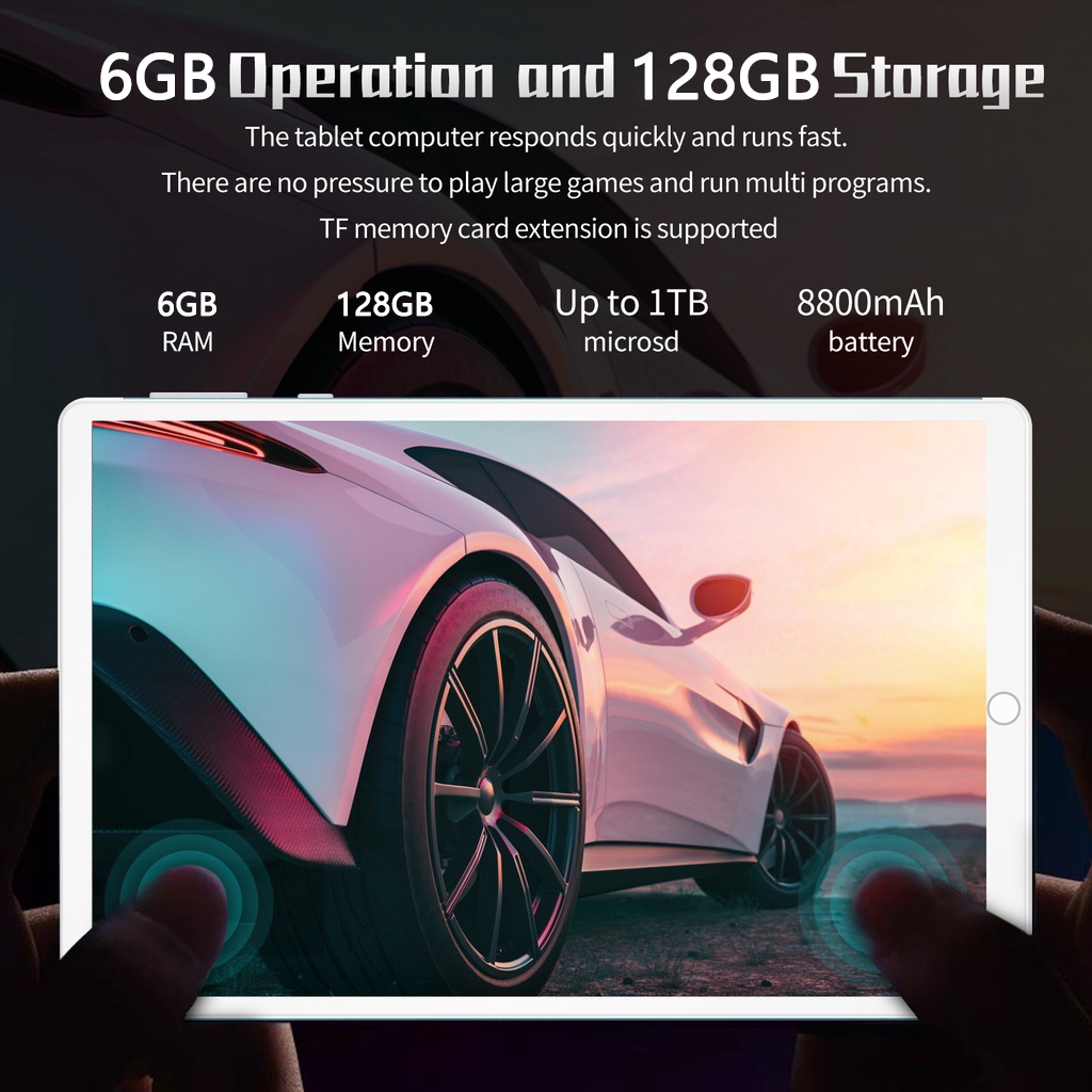 Tablet PC Sistem Android 8 Inch Tablet PC 128GB Android Smart Telpon Murah Tablet PC Baru Sepuluh Inti 4G Jaringan