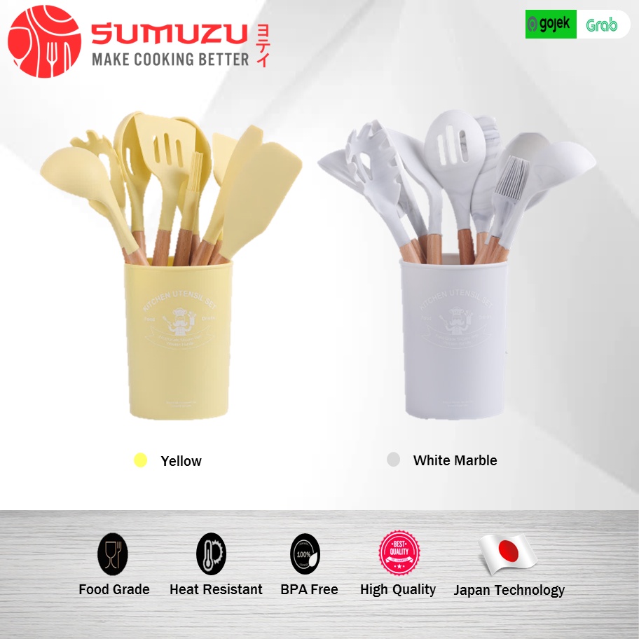 SUMUZU Yotei Silicone Utensil Set Spatula Silikon Sutil Kitchen Set - 12 Pcs