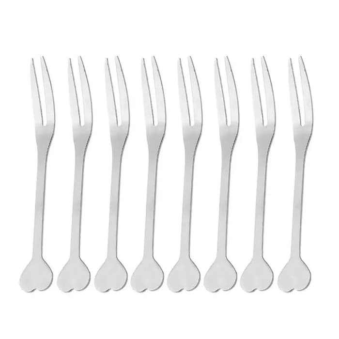 Garpu Kue Kecil Stainless Steel Dessert Fork isi 10 Pcs