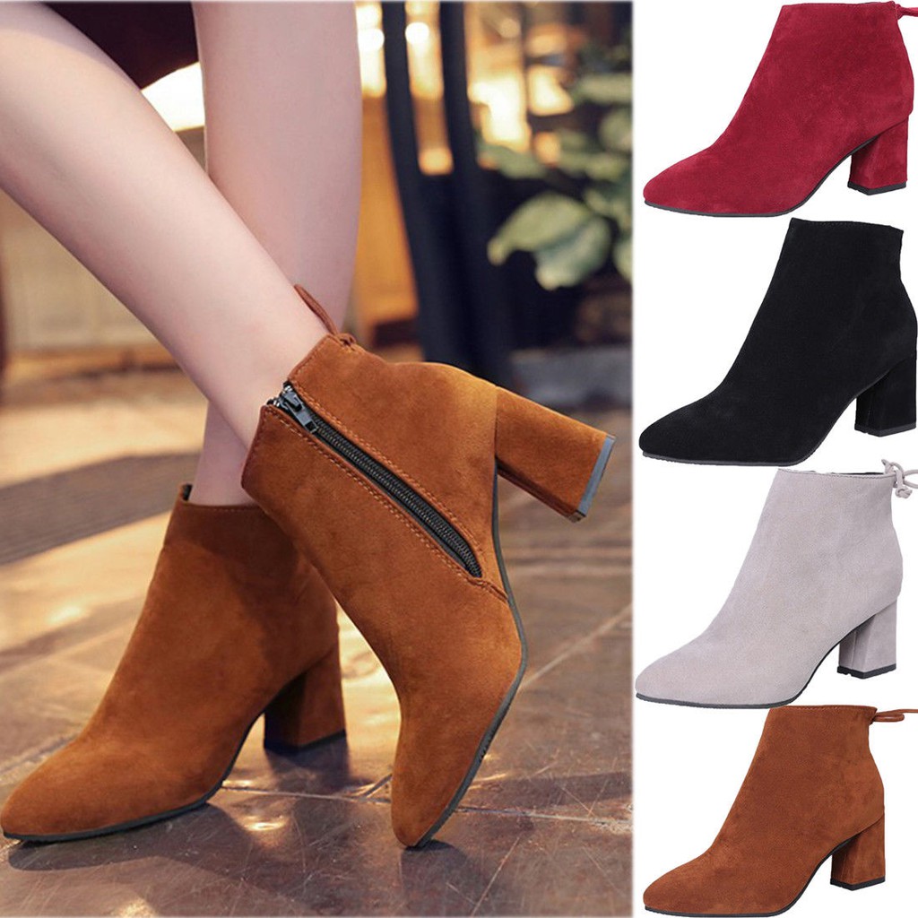 womens ankle boots medium heel
