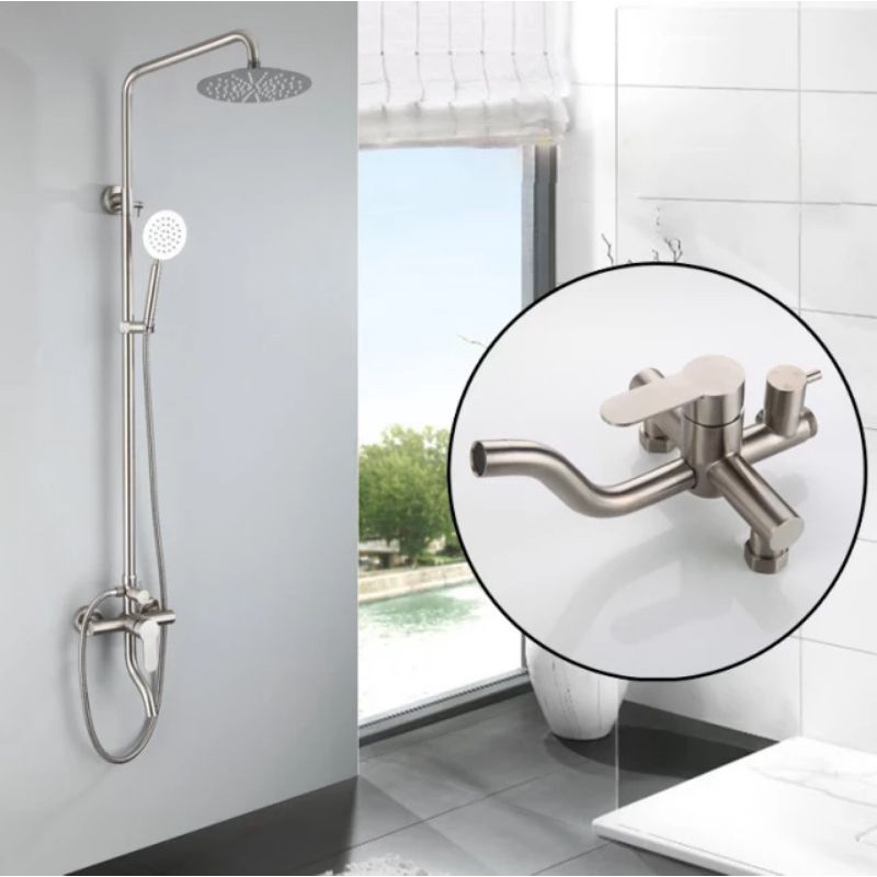 Shower Column stenlies sus 304/Shower Mandi/kran panas dingin