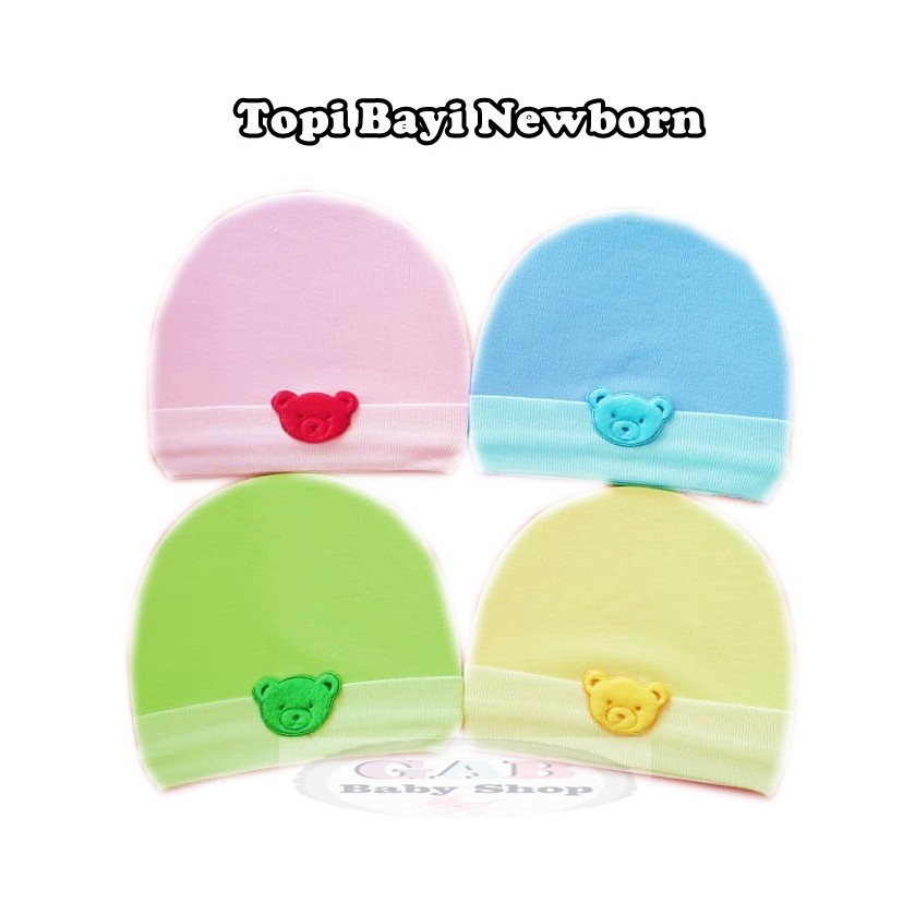 Topi Bayi Newborn Boboko Warna Polos/ Topi Bayi Baru Lahir