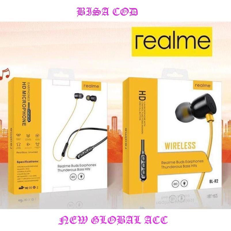 HANDSFREE HEADSET BLUETOOTH REALME BL-R2 EARPHONE BT