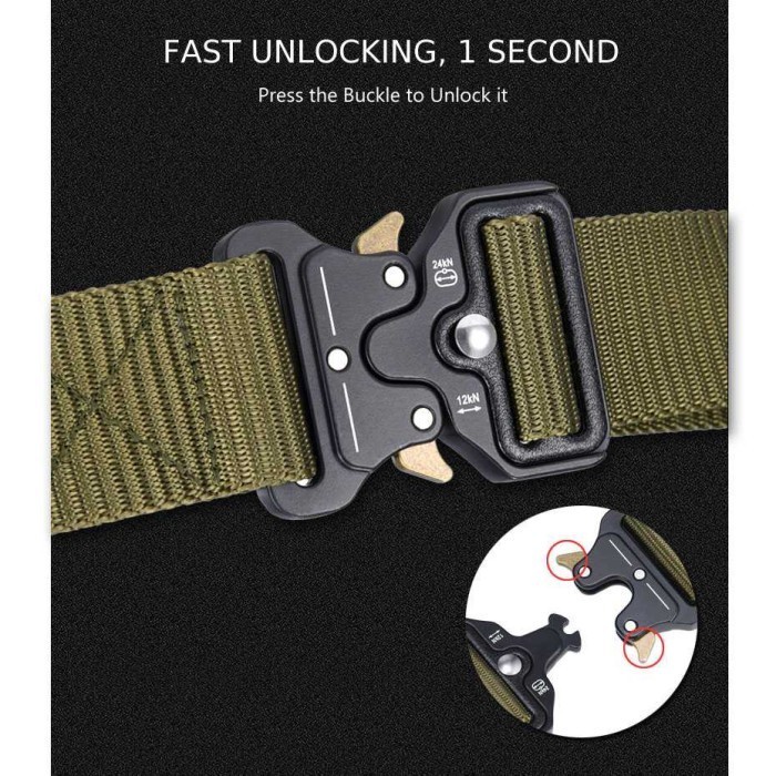 Ikat Pinggang Gesper Canvas 125cm Military Tactical Belt