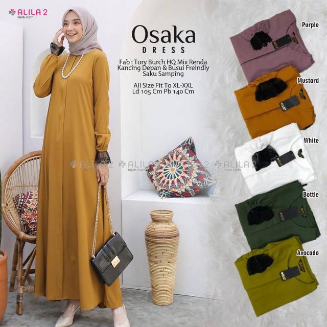 GAMIS // OSAKA DRESS BY ALILA // GAMIS BAHAN TORY BURCH PREMIUM MIX RENDA