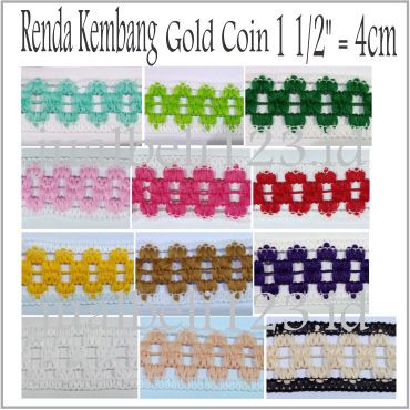 Renda Kembang Gold Coin Brukat