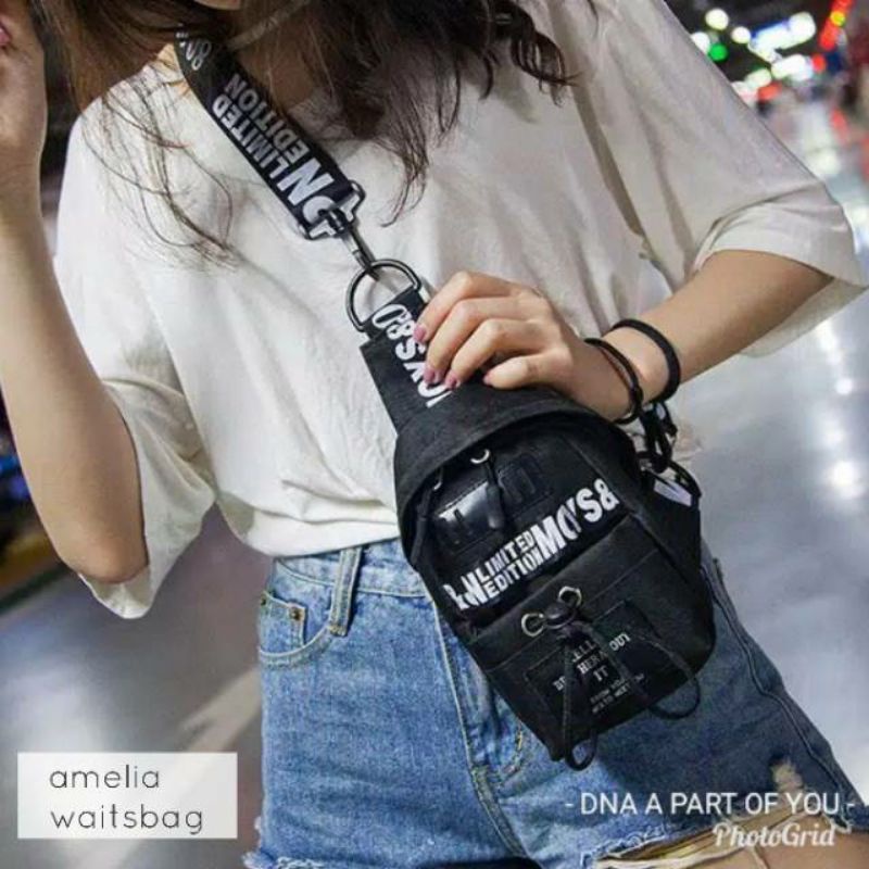 SLempang Milea Stribe Tas Fashion korean