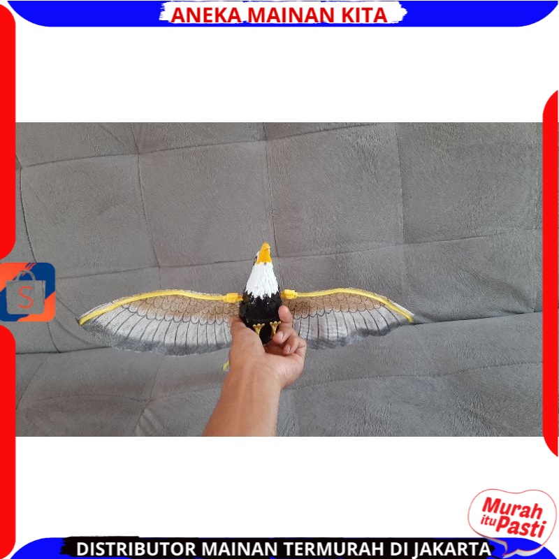 Mainan Anak Burung Elang Terbang Gantung Pakai Baterai Ada Suara Dan Mata Menyala