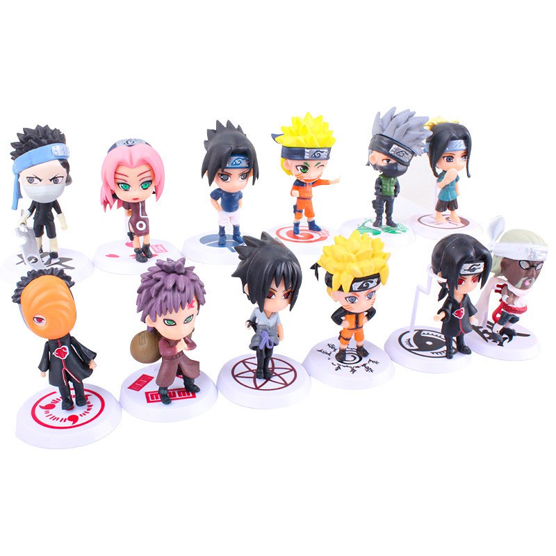 6pcs Patung Anime Jepang Naruto PVC Hinata Sasuke Itachi Kakashi Sakura Action Figure Anak Model Boneka Mainan Koleksi Hadiah