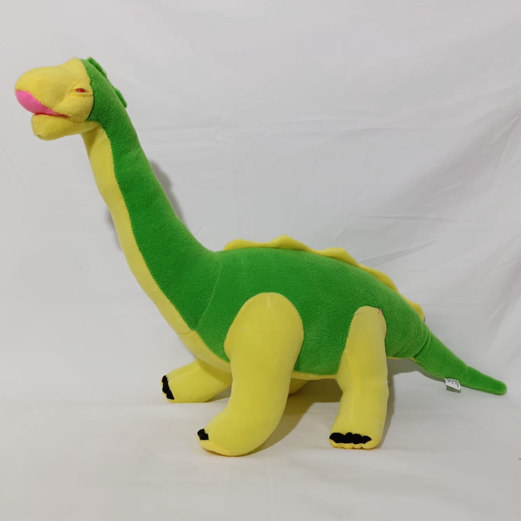 Boneka Dinosaurus Brontosaurus &amp; bahan Soft Velboa impor Halus sangat lembut