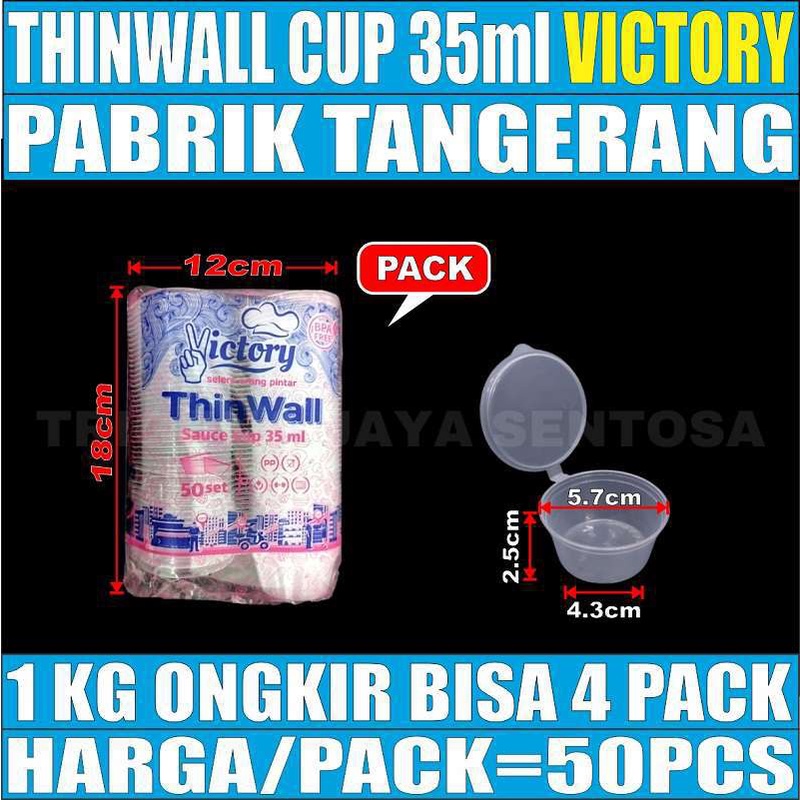 Thinwall Cup 35ml Tempat Sauce Saus Saos Container Sambal Sambel Slime Cup Plastik 35 ml Murah