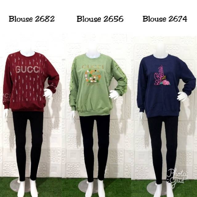 Blouse kaos import jumbo  2656 2674 Ld 120 130 cm 