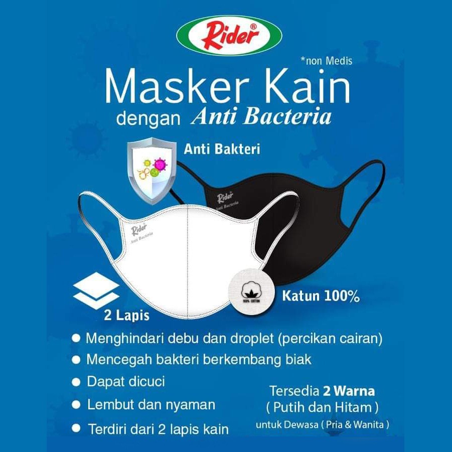 Masker Kain Rider Dewasa - Anti Bakteri - Non Medis