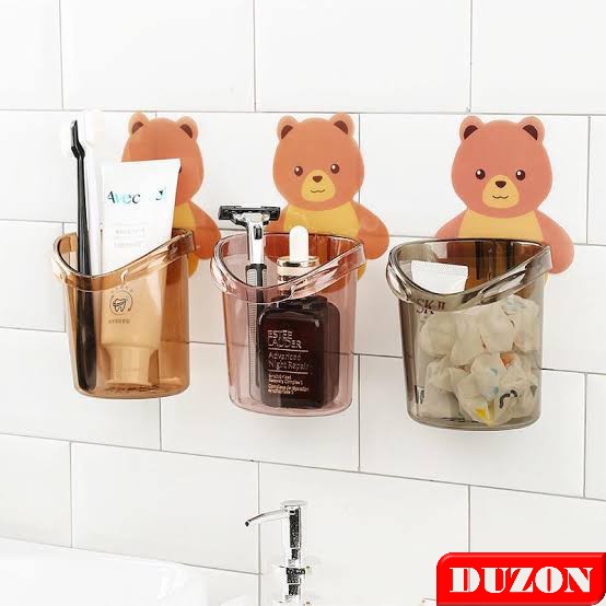 TEMPAT SIKAT GIGI BEAR TEMPEL RAK SIKAT HANGER ODOL SISIR BERUANG KUAT