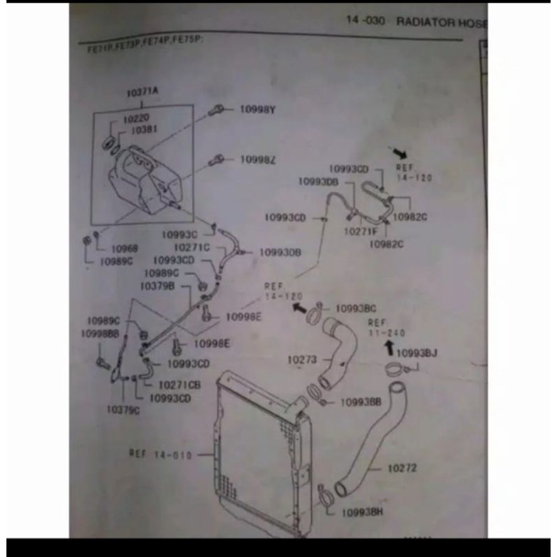 slang pipa radiator canter turbo ps110 ps125 original