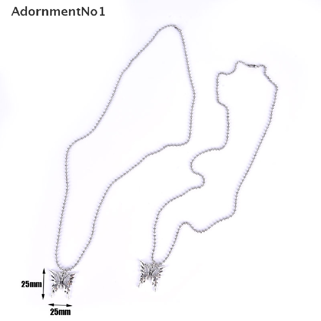 (AdornmentNo1) Kalung Rantai Dengan Liontin Kupu-Kupu Sexy Bahan Stainless Steel Gaya Gothic Untuk Wanita