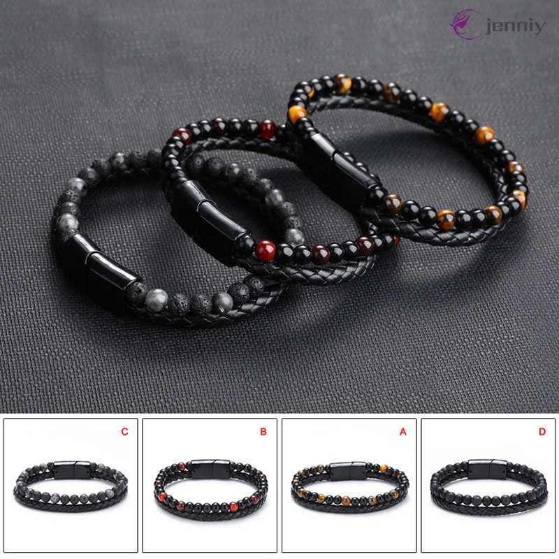  Gelang  Manik Manik Batu Bahan Kulit  Pu Magnetik Lapisan 