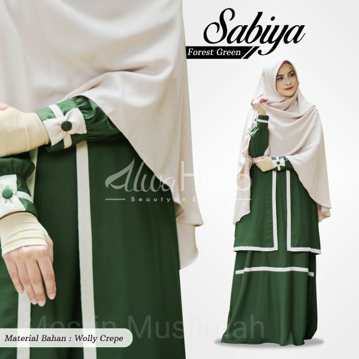 READY UP GAMIS SABIYA SET BUSUI WOLLYCRAPE CALTRI ALWA HIJAB