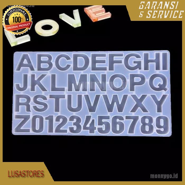 Cetakan Resin Epoxy DIY Bentuk Huruf abjad Bahan Silikon