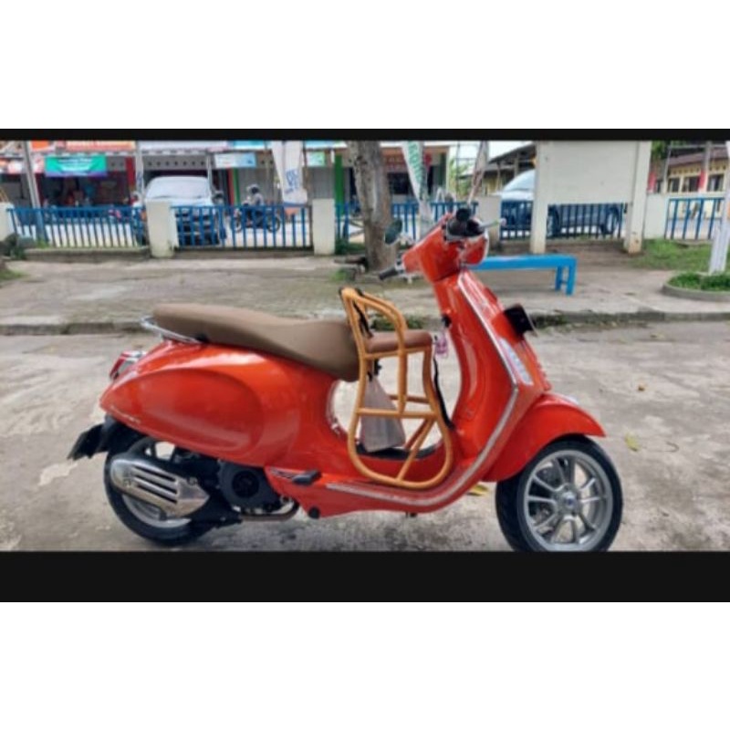 jok bonceng anak motor vespa matic new black edition