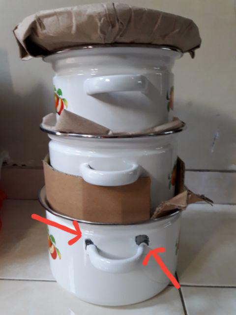 6 Pcs Cookware Jorge Set Tutup Enamel (berat 2 Kg)