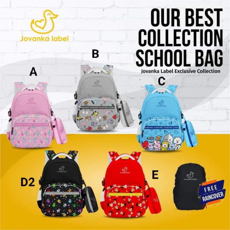 FREE TEMPAT PENSIL Tas Anak Jovanka Label// Tas Sekolah