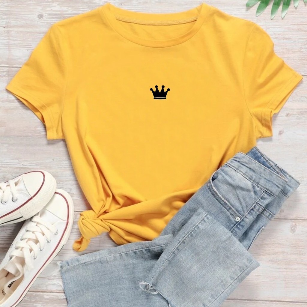 KAOS DISTRO CROWN ONECK WANITA