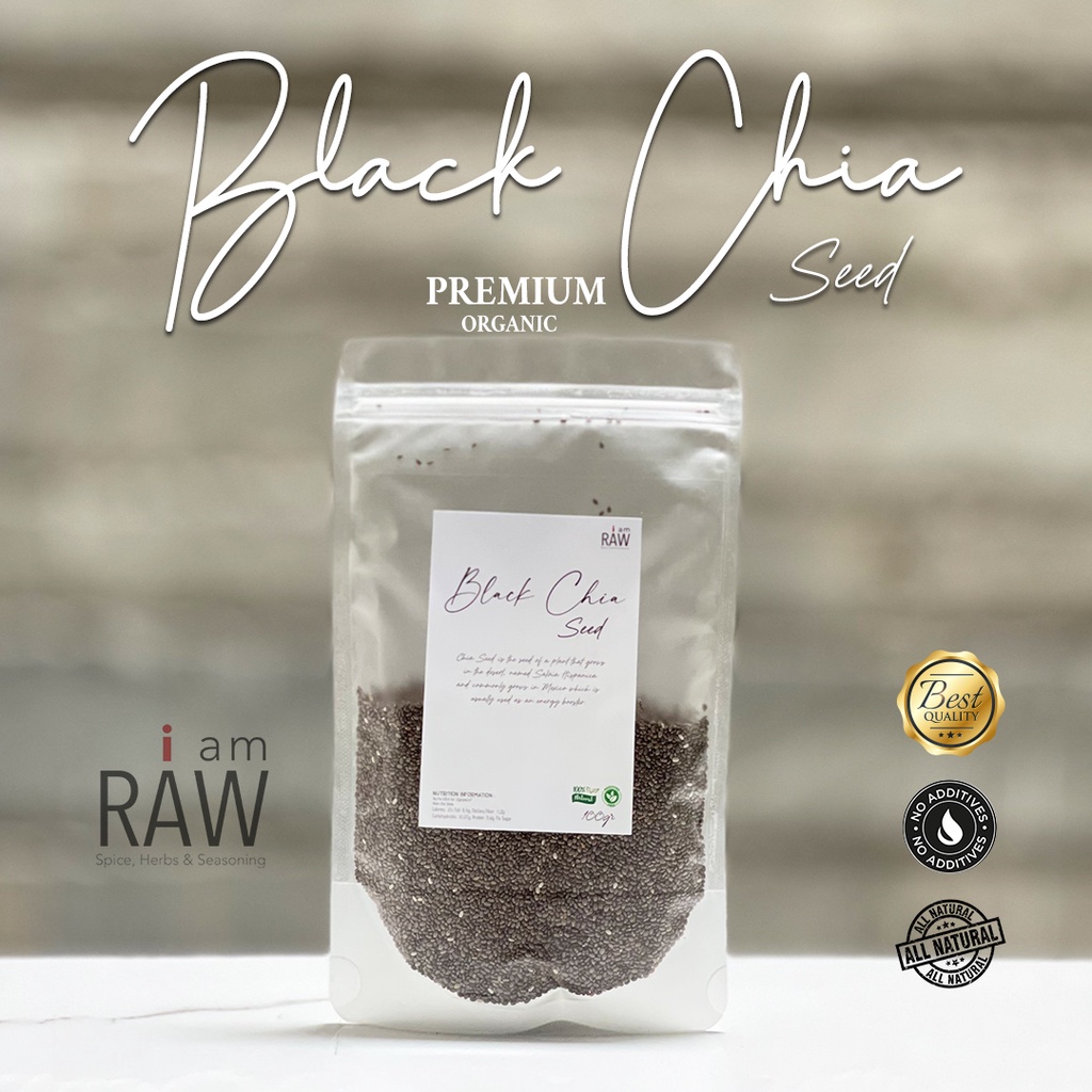 

IAM RAW ORGANIC BLACK CHIA SEEDS PREMIUM 100gr | ORGANIC CHIA SEED 100gr