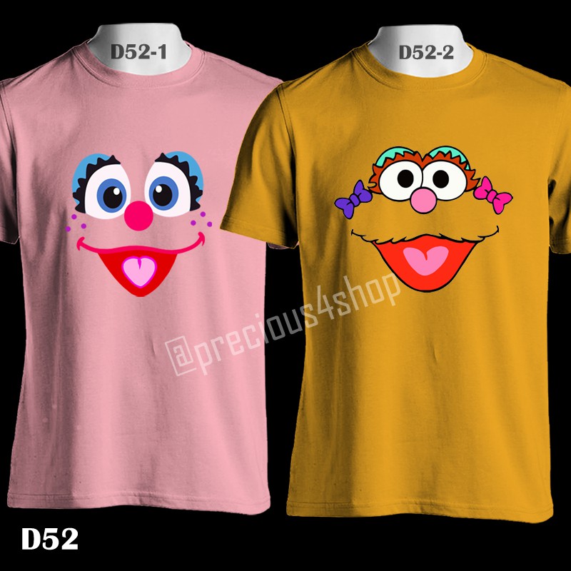SESAME Street Abby & Zoe Face | D52 | Kaos Couple | Family T-Shirt