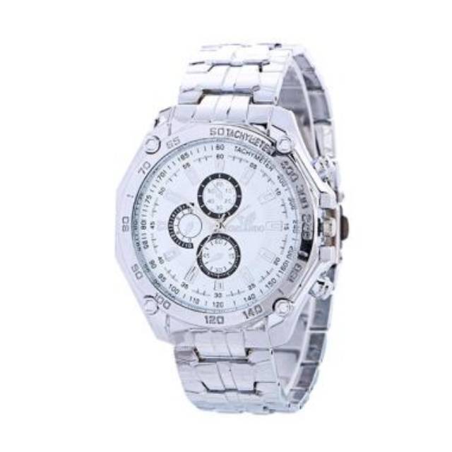 ORLANDO FASHION MAN WATCH TACHYMETER. JAM TANGAN PRIA–WHITE