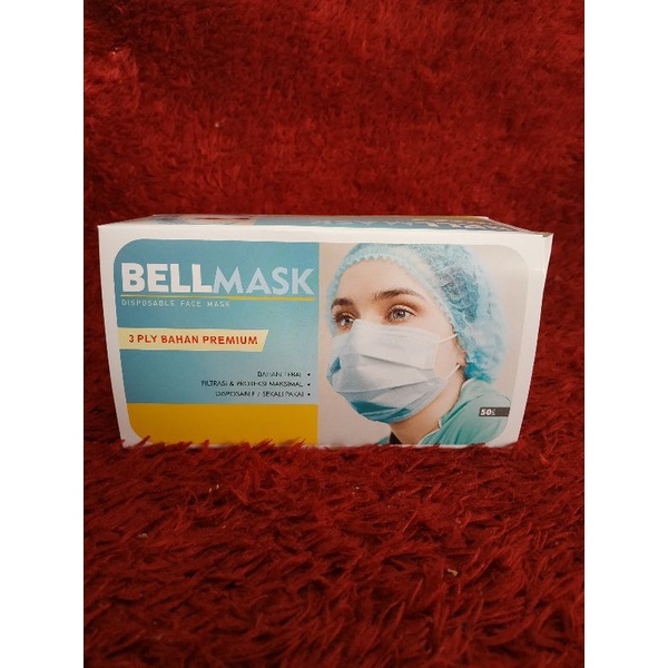 BELLMASK 3 play masker warna abu 50pcs Murah( Bandung-Garut-Ciamis Insyaallah Amanah)