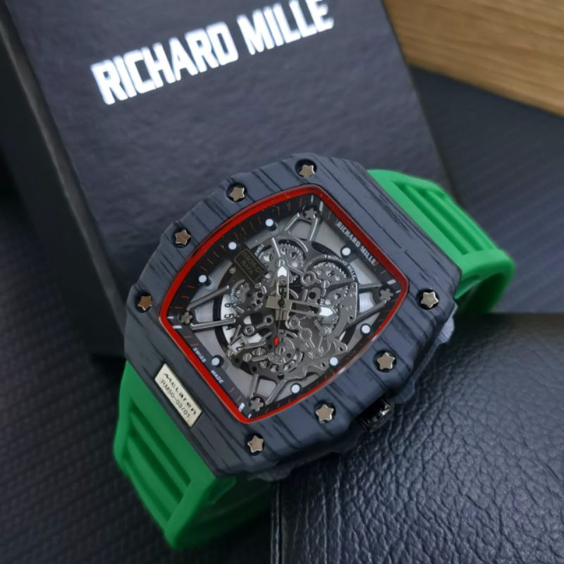 Jam Tangan Pria / Cowok RM50-30 Strap Rubber Tanggal Aktif Free Bok