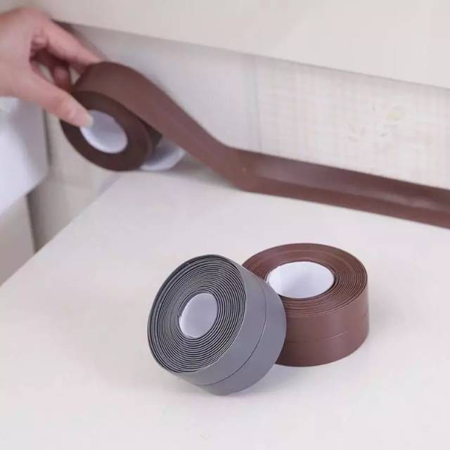 PER GULUNG / ROLL  3.2M X 3.8 CM  lakban pvc  anti jamur  Seal Tape Protection Isolasi Karet Anti Rembes Air/Selotip Pengaman Serbaguna/ Isolasi Penutup Celah /  Tape Seal Perekat Anti Jamur Air Minyak PVC Wastafel Dapur Kamar Mandi