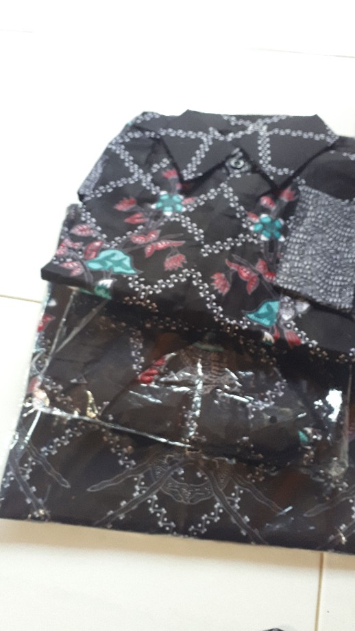 Batik Couple Keluarga Sania Ruffle Ori Ndoro Jowi Dnt Motif Rantai Abu