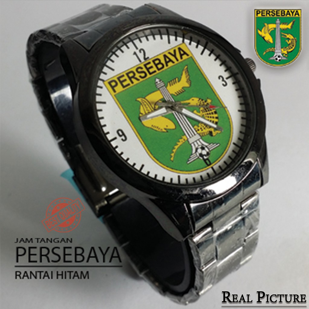 (BEST ITEM) JAM PERSEBAYA RANTAI HITAM (MOTIF) 3