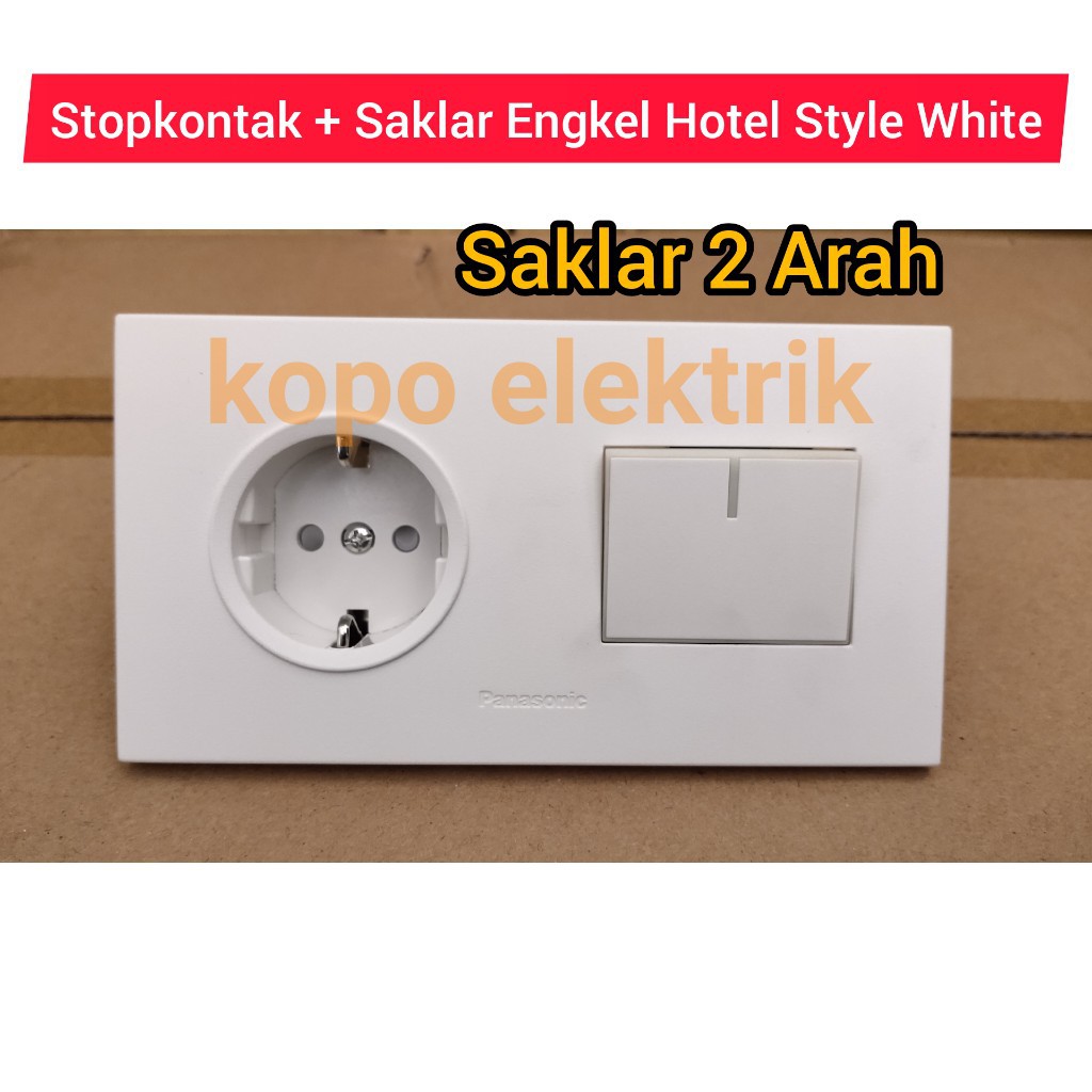 Panasonic Stopkontak CP + Saklar Engkel Hotel Style White Minimalis