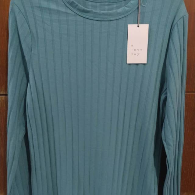 A New Day Ribbed Cuff Crewneck Long Sleeve Tosca